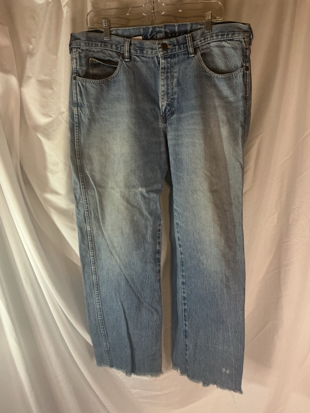 Vintage Calvin Klein Jeans 38x28 USA Made Light Wash Distressed Straight Leg